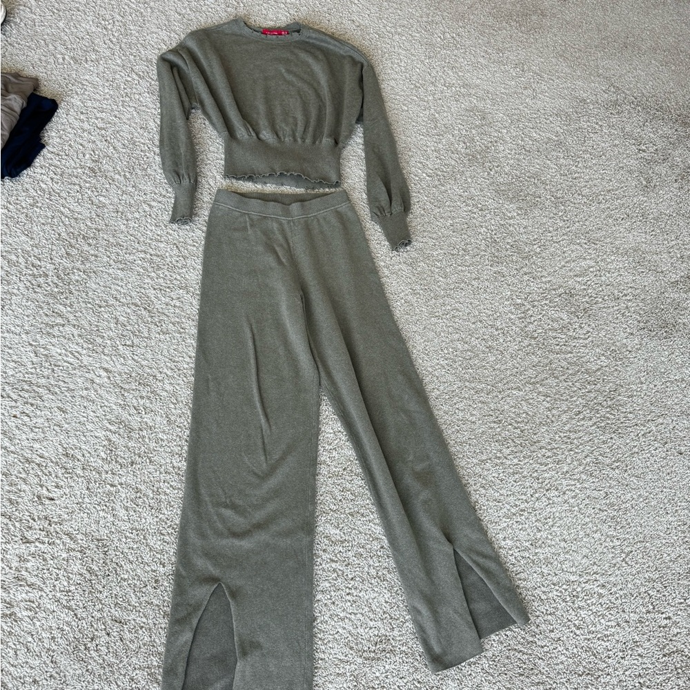 N. Philanthropy sweatsuit. Top has a cutout on the low back - pants are long